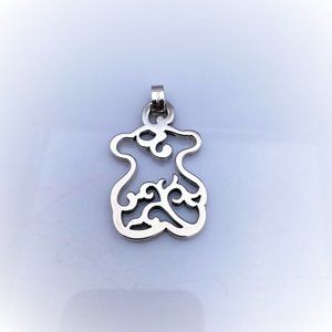 Tous sterling bear pendant silhouette swirls